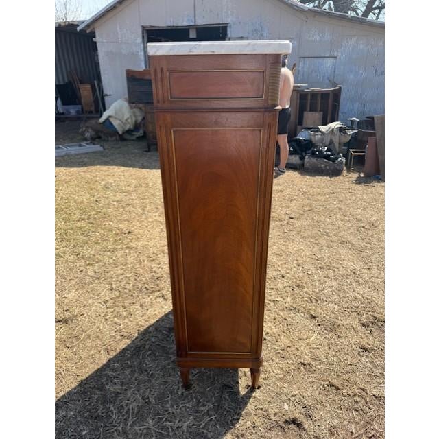 19th Century French Louis XVI Secretary Desk Carrara Marble Top For Sale - Image 17 of 18