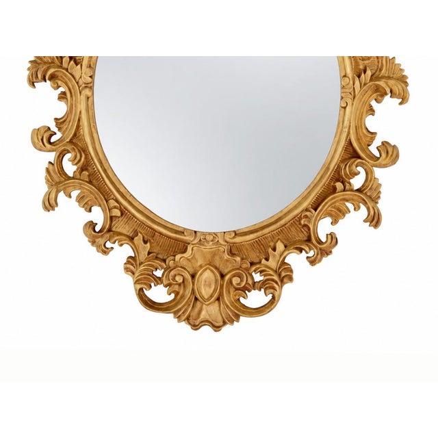 Late 20th Century A Vintage Rococo-Style Gold Oval Wall Mirror For Sale - Image 5 of 11