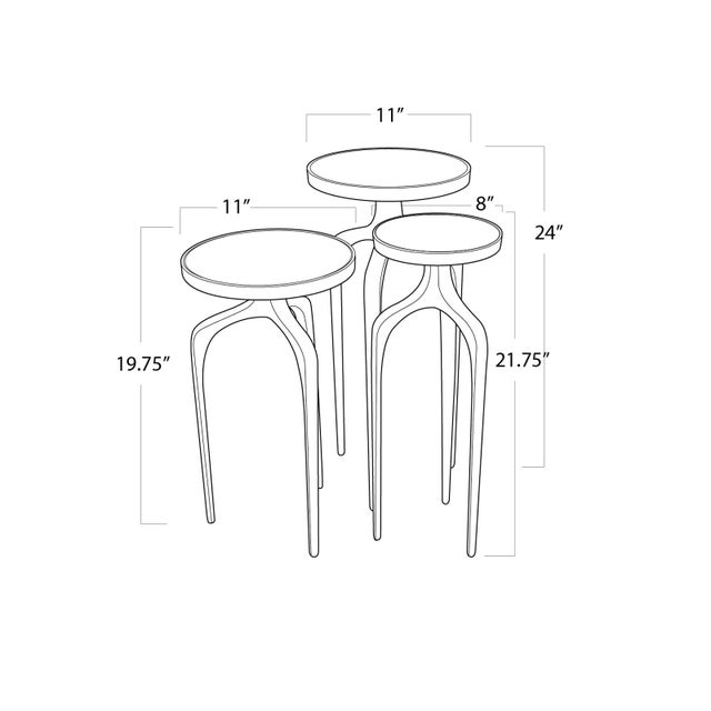 Metal Regina Andrew Mixer Aluminum Tables, Brass - Set of 3 For Sale - Image 7 of 8