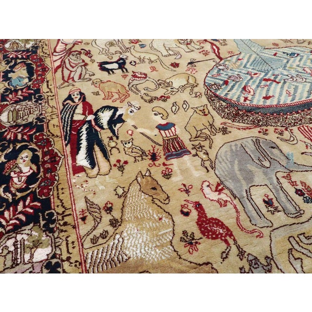 1950s Galerie Shabab Collection Mid-20th Century Indian Lahore Pictorial Rug For Sale - Image 5 of 9
