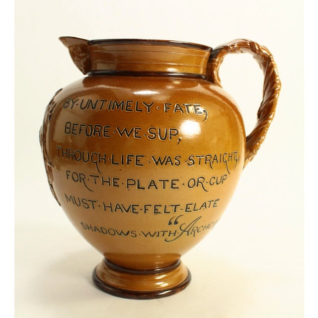 Ceramic Rare 1886 Equestrian Commemorative Jug Fred Archer Jockey, Doulton Lambeth For Sale - Image 7 of 12