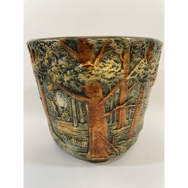 1920s 1920s Antique Weller Art Pottery "Forest" Jardiniere Cachepot For Sale - Image 5 of 13