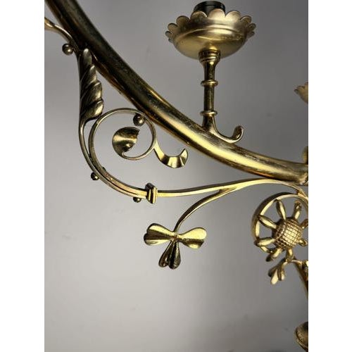 Large Brass Five-Arm Candleholder For Sale - Image 4 of 8
