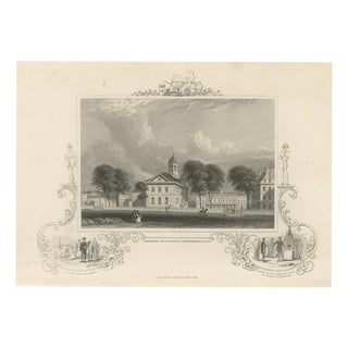 Puritans Landing in America Vignette, 1850, Paper For Sale