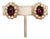 Vintage 1950s Signed Hattie Carnegie Cabochon Faux-Garnet & Faux-Pearl Dangles Clip Earrings-2 Pieces For Sale