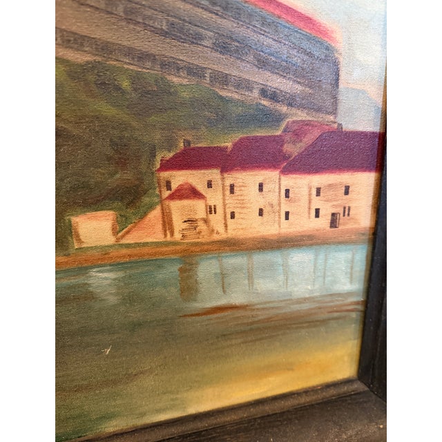 Vintage Folk Art Oil Painting, Violinist and Dancer With Les Sylphides Ballet Scene, Framed For Sale - Image 4 of 14