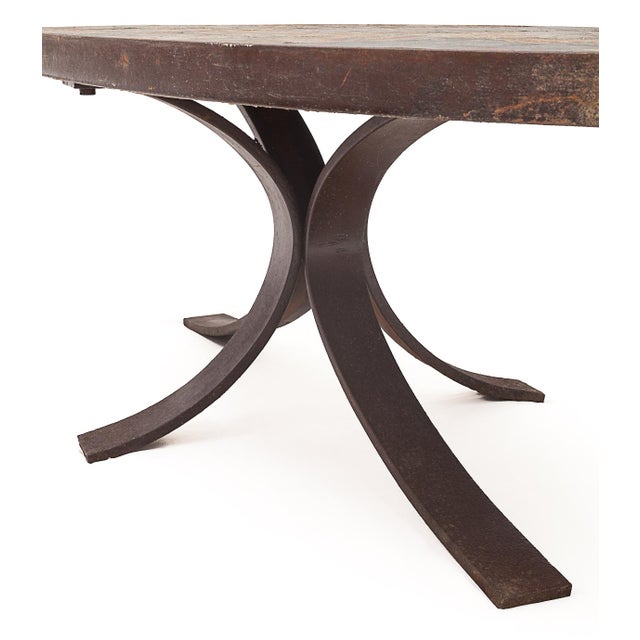 Brutalist Oval Coffee Table, 1950s For Sale - Image 4 of 10