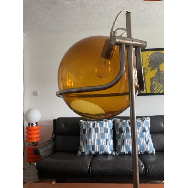 Smoked Glass Floor Lamp by Házi Tibor, Hungary, 1973 For Sale - Image 9 of 15
