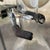 Metal Large Vintage Industrial Weathered Laboratory Ring Stand Vase W/Five Long Neck Glass Flasks For Sale - Image 7 of 11