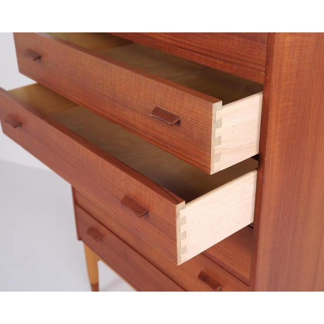Brown Teak and Oak Chest of Drawers by Poul M. Volther for Munch Møbler, 1960 For Sale - Image 8 of 12