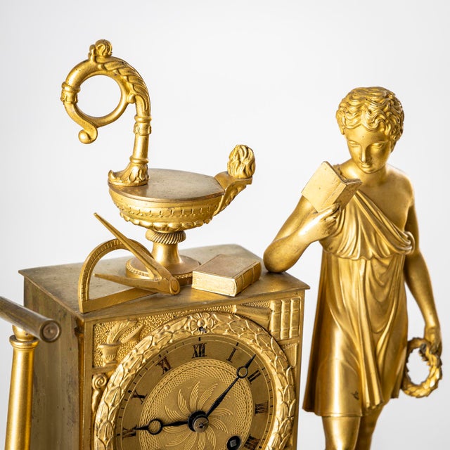 Mantel Clock with Allegory of the Sciences, France, 1830s For Sale - Image 6 of 11