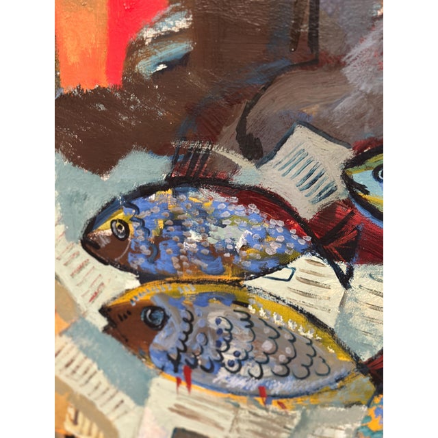 Bertil Wahlberg, Fishmonger, 1960s, Oil Painting on Canvas, Framed For Sale - Image 6 of 16