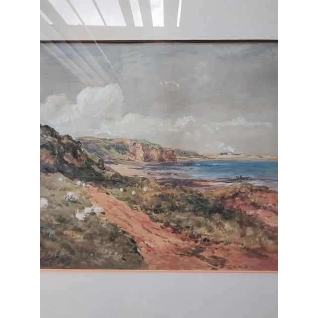 Samuel Bough, Coastal Landscape, 1874, Watercolor For Sale - Image 3 of 5