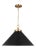 2020s Chapman & Myers by Visual Comfort Studio Wellfleet Medium Wide Pendant, Midnight Black & Burnished Brass For Sale - Image 5 of 5