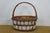 Mid 20th Century Vintage Woven Bark Country Farmhouse Harvest Gathering Basket 18" For Sale - Image 5 of 11