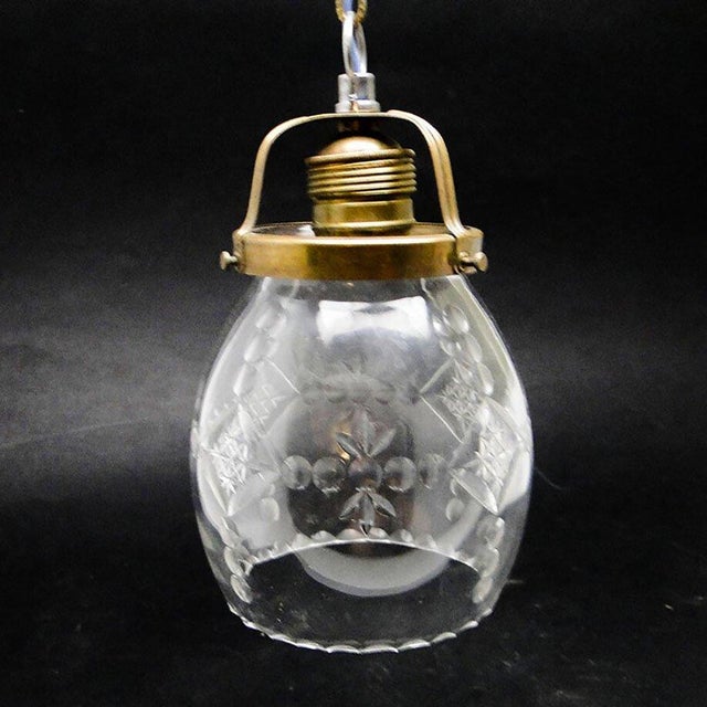 Art Deco Crystal Pendant Lamp, Poland, 1950s For Sale - Image 4 of 9