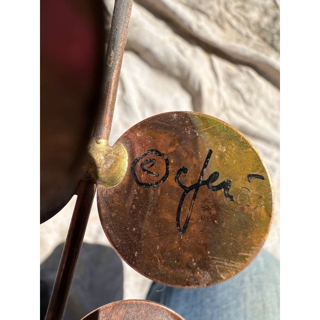 Stunning vintage Curtis Jere wall sculpture from the 1960s/70s, featuring torch-cut brass ano copper in a cascading...