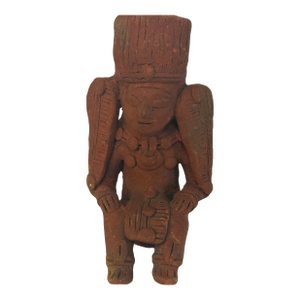 Vintage Pre-Columbian Style Terracotta Seated Figure Sculpture 5” T X 2” W X 3” D