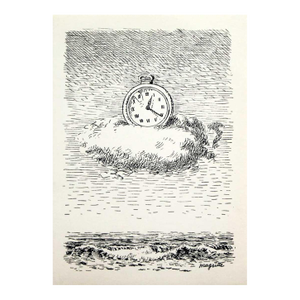 1966 Rene Magritte 3 Signed Lithograph 3 Clock in Cloud Aube a l'Antipode