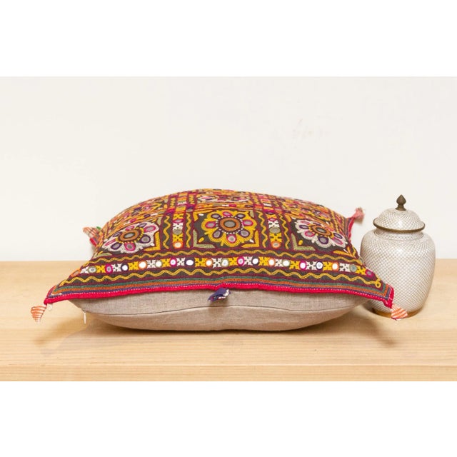 Anika Rajasthani Embroidered Decorative Pillow For Sale In Los Angeles - Image 6 of 8