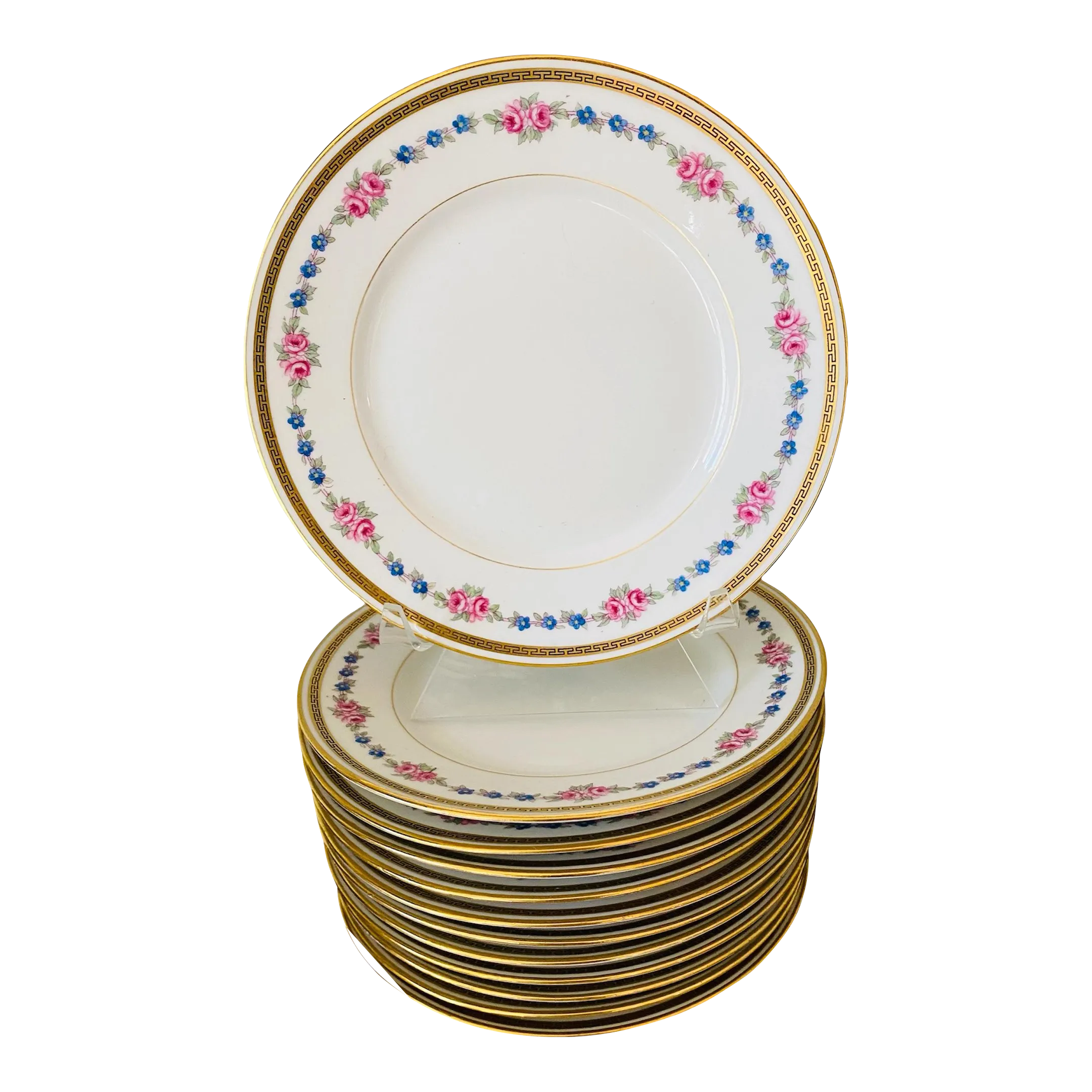 L Bernardaud & Co Desert Plates, Set/12, Limoges, France | Chairish