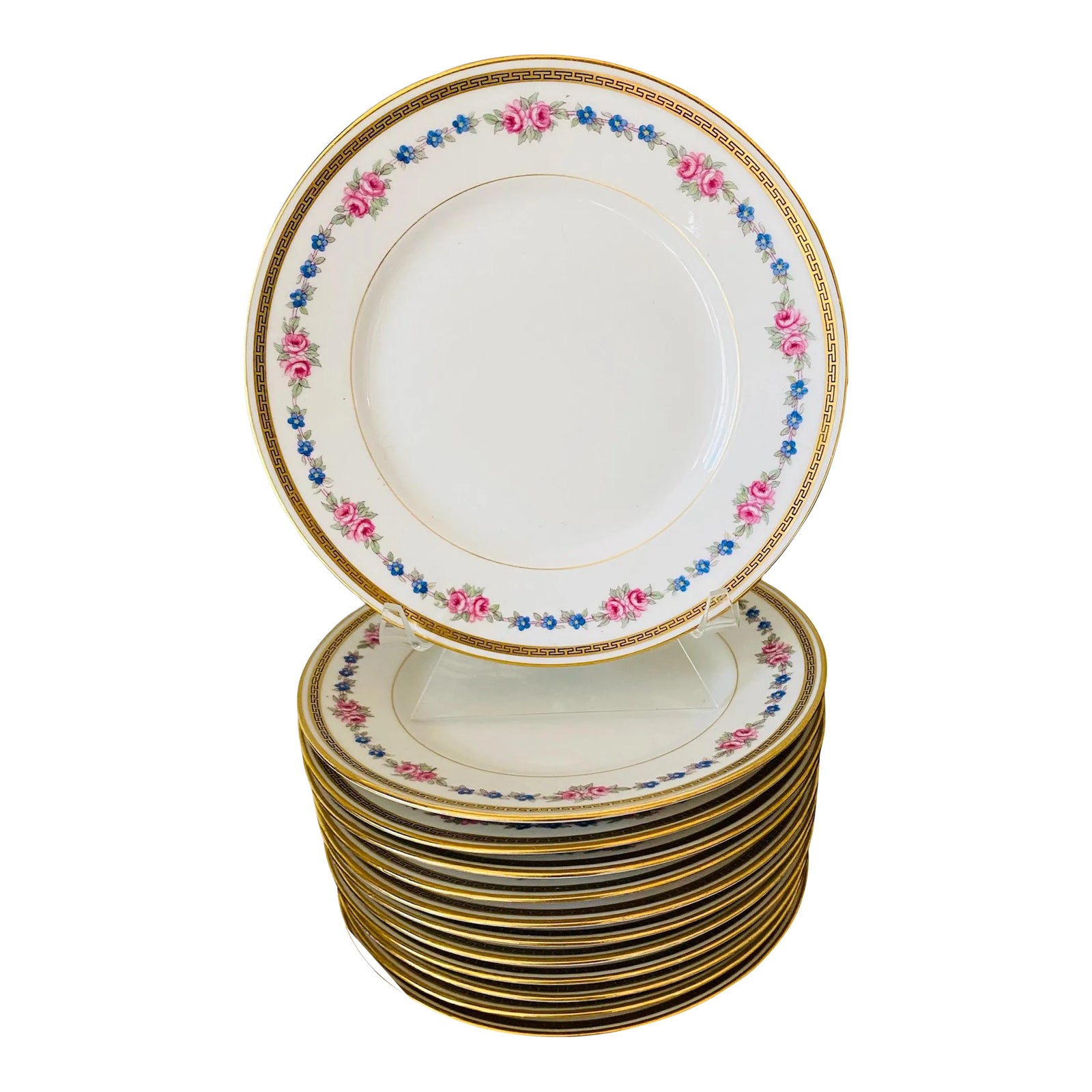 L Bernardaud & Co Desert Plates, Set/12, Limoges, France | Chairish