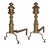 Late 19th Century Andirons Antique Brass With Spurred Cabriole Legs and Ball Feet - A Pair For Sale - Image 5 of 5