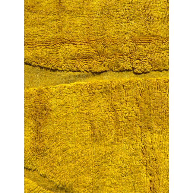 Contemporary Bright Yellow Modern Wool Rug For Sale - Image 3 of 9