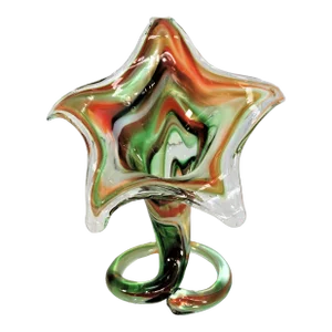 1960s Vintage Murano Multi-Colored Glass Sculpture Flower Stem
