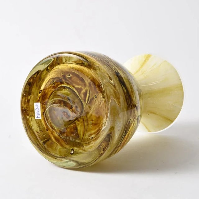 Vintage Cream and Brown Mottled Glass Vase from Schott Zwiesel, 1970s For Sale - Image 9 of 12