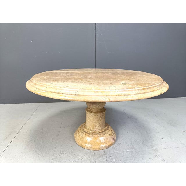 Italian Round Marble Coffee Table, 1960s For Sale - Image 9 of 10