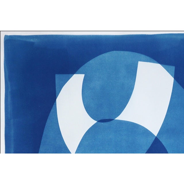 2025, Abstract Geometric Figures, Beneath the Rainbow, Handmade Cyanotype on Watercolor Paper by Kind of Cyan For Sale In Miami - Image 6 of 9