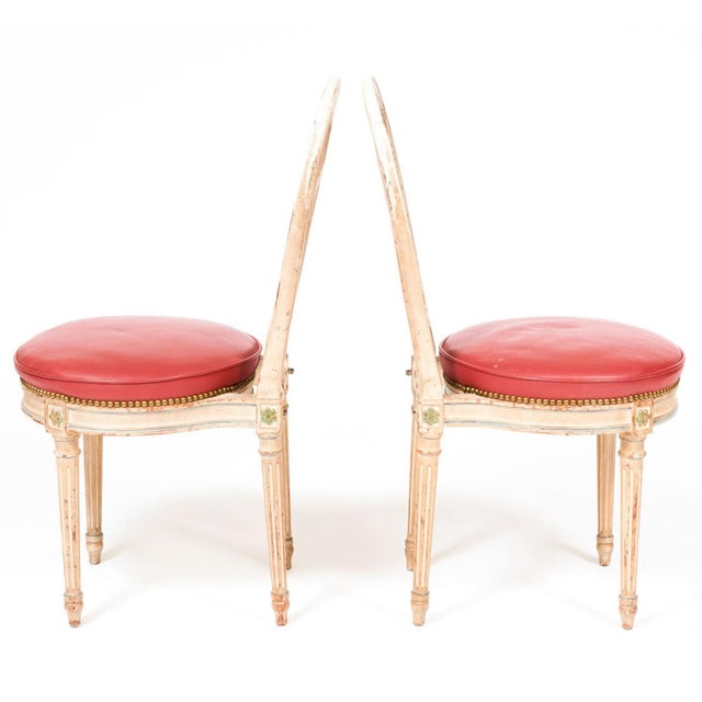Wood 1950s French Louis XV and Jansen Style Hot Air Balloon Mongolfier Mongolfiere Chairs in Coral Quality Upholstery- Set of 6 For Sale - Image 7 of 10