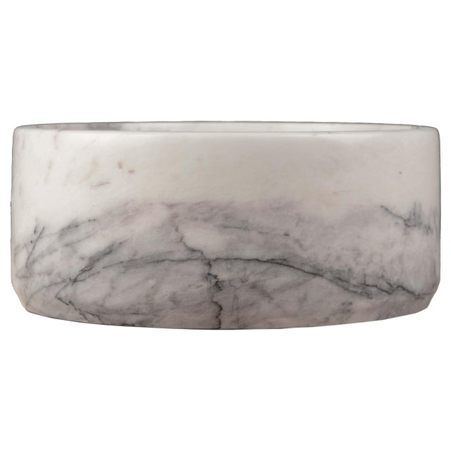 Contemporary White Marble Joie Fruit Bowl For Sale - Image 3 of 3
