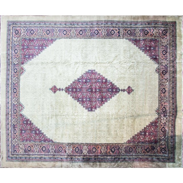 Antique Turkish Serab carpet. Measure: 12' x 14'. Serab rugs are known mostly for their fine long rugs or runners and...