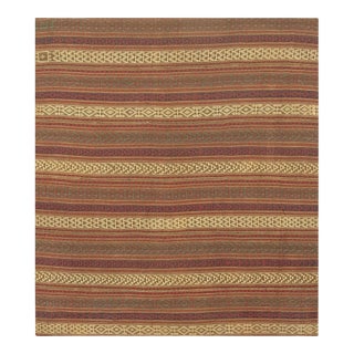 Vintage Turkish Kilim Multi Geometric Decorative Wool Flat-Weave Rug, C. 1950s For Sale