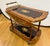 Vintage Italian rolling bar or tea cart with beautiful marquetry in warm wood tones and floral inlay on both tiers. Drop-...