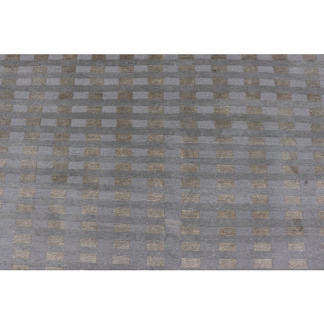 Large Modern Tibetan Wool and Silk Rug in Neutral Earth Tones 10'0" X 15'0" For Sale - Image 10 of 12