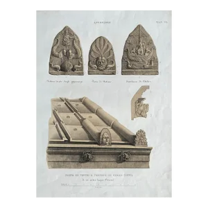 1852 Architectural Roof Ornament Chromolithograph