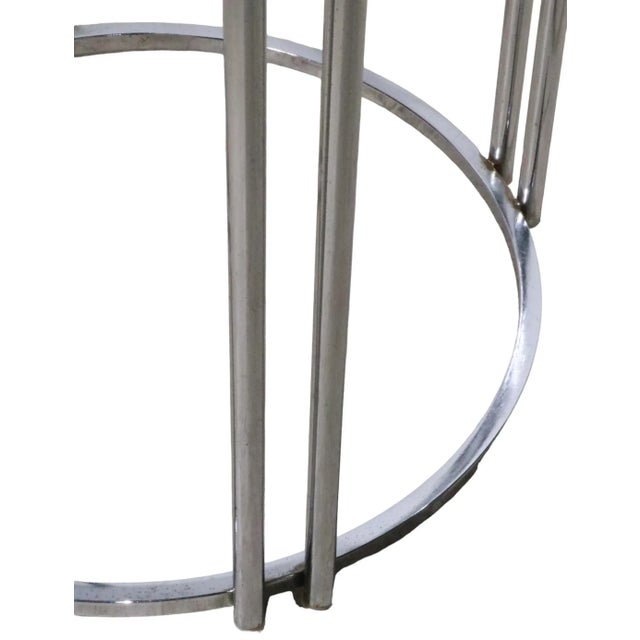 Round Chrome and Glass Dining Table After Baughman C. 1970's For Sale In New York - Image 6 of 10