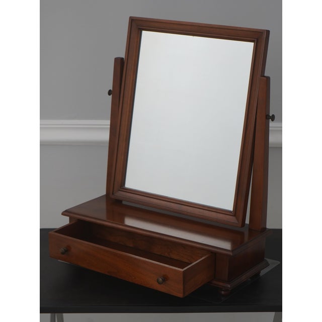 Traditional 1960s Stickley Cherry Valley 1 Drawer Shaving Mirror For Sale - Image 3 of 15