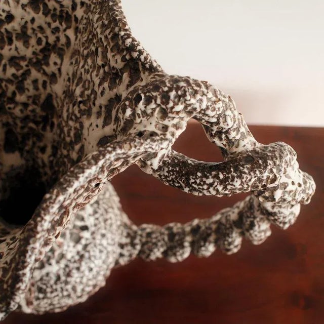 Large Сeramic Vase with Twisted Handles from Vallauris For Sale - Image 3 of 5