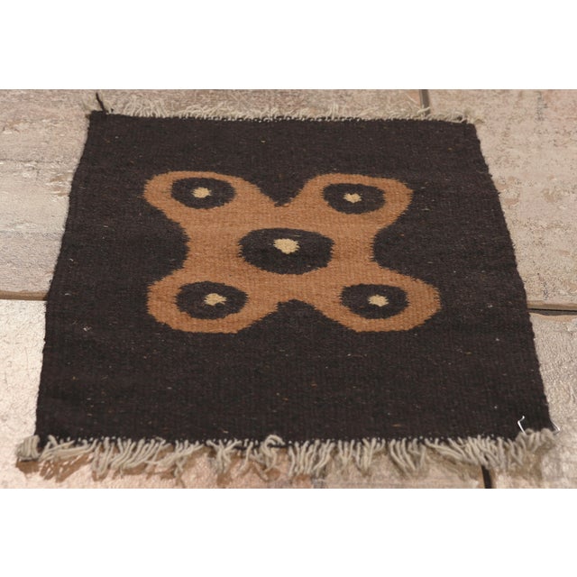 Vintage Mexican Zapotec Rug, 01'02 X 01'06 For Sale - Image 9 of 10