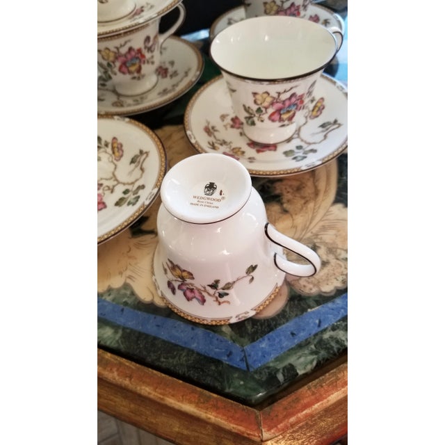 Traditional Eight Wedgwood Swallow Pattern Cups and Saucers For Sale - Image 3 of 6