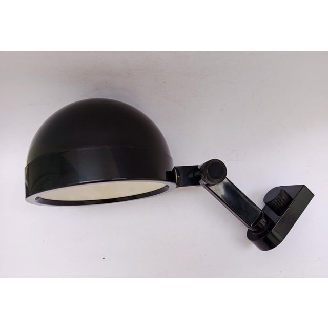 4103 wall lamp, applique designed by adalberto dal lago for kartell vintage, 1970s black plastic takes one e27 bulb (not...