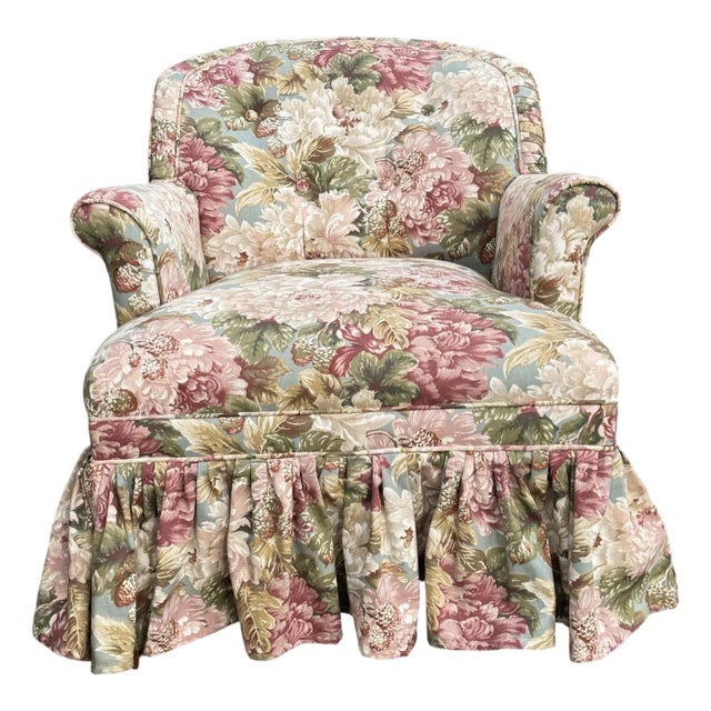 Petit Floral Boudoir Chair For Sale