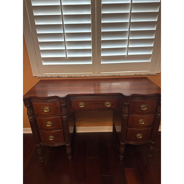 Early 20th Century Finch Fine Furniture Company Hepplewhite Neo-Classical English/Colonial Revival Solid Mahogany Desk For Sale - Image 14 of 15