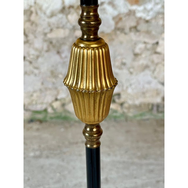 Vintage Floor Lamp with Gilded Brass Decor on Tripod Legs, 1960s For Sale - Image 14 of 18