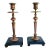 Antique Russian Bronze and Black Marble Candlesticks -A Pair of 2 For Sale