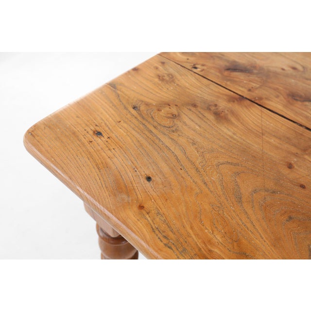 Rustic Elm Dining Table with Drawer, France, 1850s For Sale - Image 12 of 14